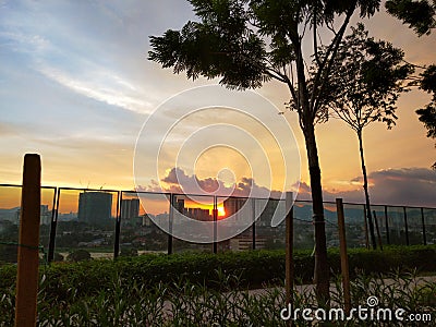 Kualalumpur Sunset in the house Stock Photo