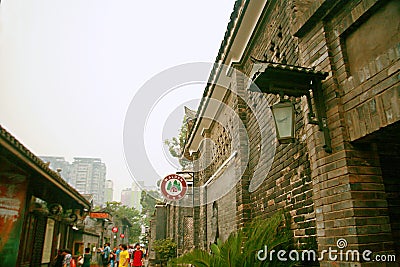 Kuan Alley and Zhai Alley in Chengdu Editorial Stock Photo