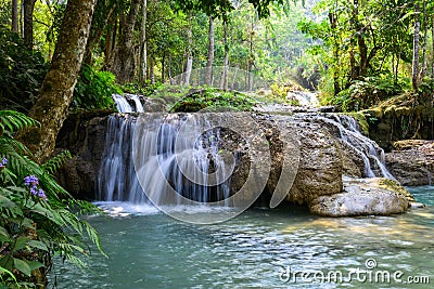 Kuang Si Falls in Luang Prabang, Laos Stock Photo