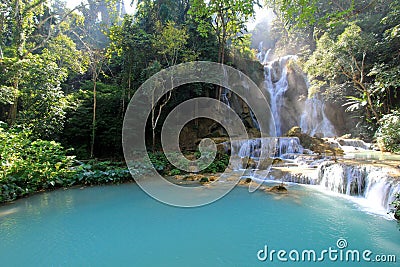 Kuang Si Waterfall, Luang Prabang, Laos Stock Photo