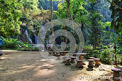 Kuang Si Waterfalls Editorial Stock Photo
