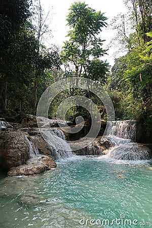 Kuangsi falls in Luang Prabang Stock Photo