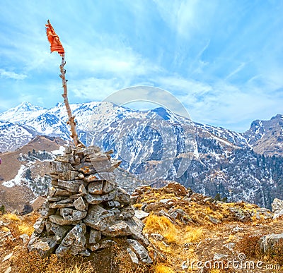 Kuari Pass top Himalaya Stock Photo