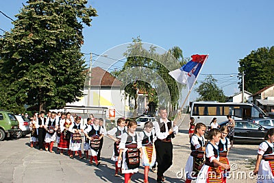 KUD 14. februar Debeljaci Banja Luka in the line for defile Editorial Stock Photo