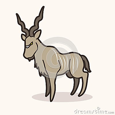 Kudu cartoon graphic vector Vector Illustration