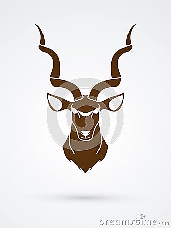 Kudu head front view Vector Illustration