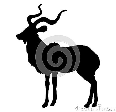 Kudu vector illustration black silhouette Vector Illustration