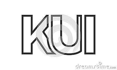 KUI logo design template with strong and modern bold text. Initial based vector logotype featuring simple and minimal typography. Vector Illustration