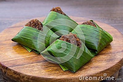 Kuih Pulut inti, traditional Malaysian dessert Stock Photo