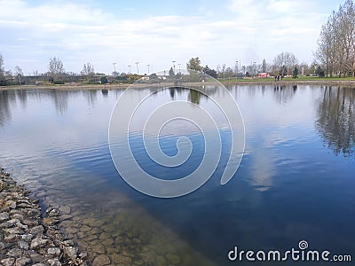 Kula Serbia Backa lake near the town water scenery Stock Photo