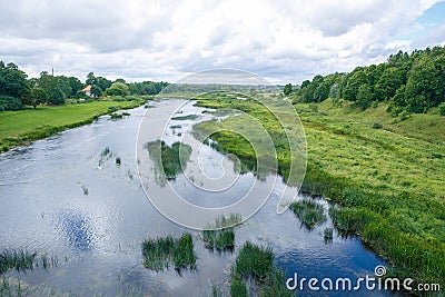 Kuldiga bridge and river at Latvia summer. 2017 Stock Photo