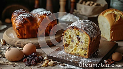 Kulich and Paska Easter Bread Stock Photo