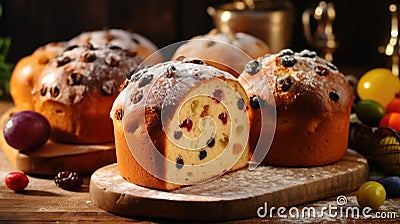 Kulich and Paska Easter Bread Stock Photo