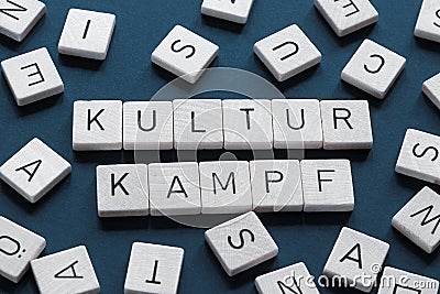 `Kulturkampf` a term that concerns social division and is used in politics, media and social sciences. For background. Stock Photo