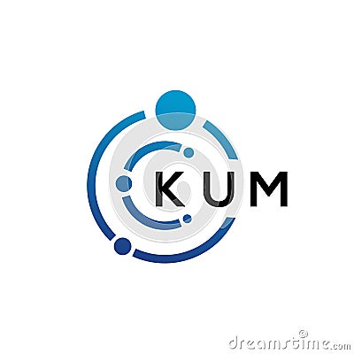 KUM letter technology logo design on white background. KUM creative initials letter IT logo concept. KUM letter design Vector Illustration