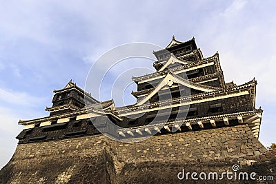 Kumamoto Castle night view Stock Photo