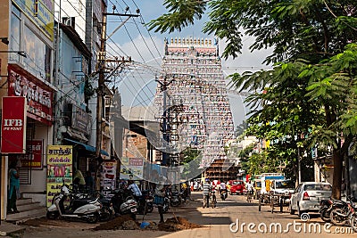 The ancient Sarangapani temple in Kumbakonam Editorial Stock Photo