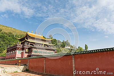 Kumbum monastery landscape Stock Photo