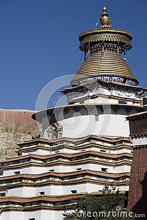 Kumbum Stupa at Gyantse in Tibet - China Editorial Stock Photo