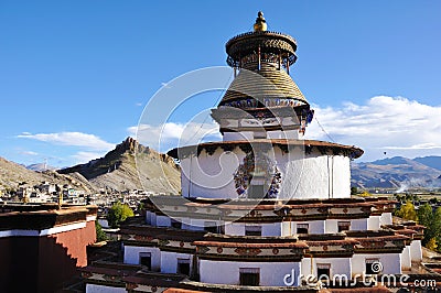 Kumbum Stupa Tibet Stock Photo