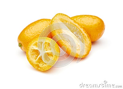 Kumquat Isolated on White Background Stock Photo