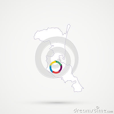 Kumykia Kumyks ethnic territory, Dagestan map in Francophonie flag colors, editable vector Vector Illustration