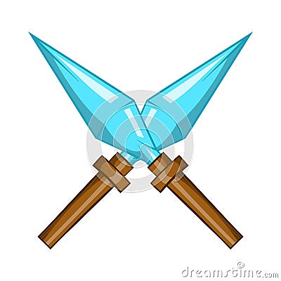 Kunai ninja throwing dagger icon, cartoon style Stock Photo