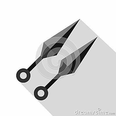 Kunai, ninja weapon icon, flat style Vector Illustration