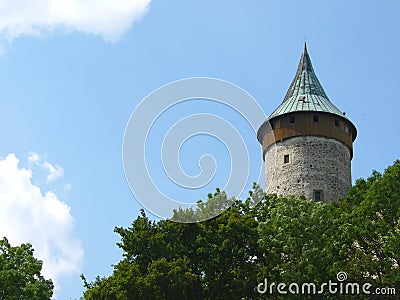 Kuneticka Hora castle small tower, Pardubice, Czech Republic Stock Photo