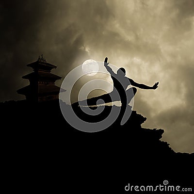 Kung Fu Martial Art Background Stock Photo