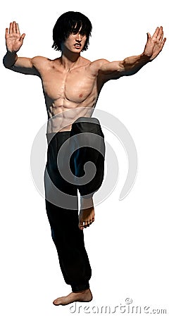 Kung fu martial artist Stock Photo