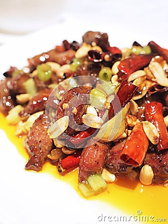 Kung pao beef dices Stock Photo