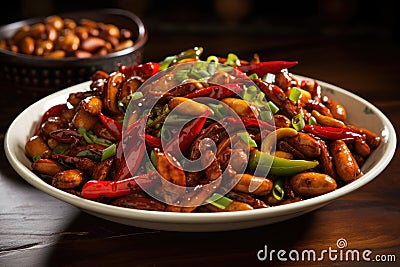 Kung Pao Chicken is a famous dish in sichuan, China Stock Photo