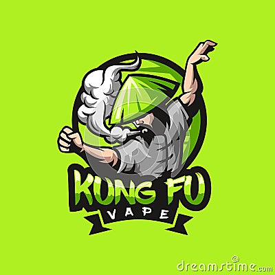 Kungfu vape logo design ready to use Stock Photo