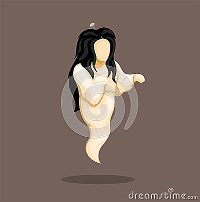 Kuntilanak is woman ghost folklore from asian character cartoon illustration vector Vector Illustration