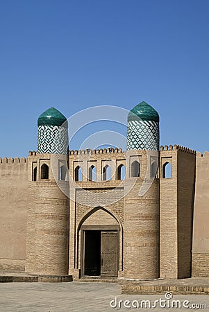 The Kunya Ark gate in Khiva, Uzbekistan Stock Photo