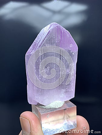 Kunzite car spodumene crystal mineral specimen Stock Photo