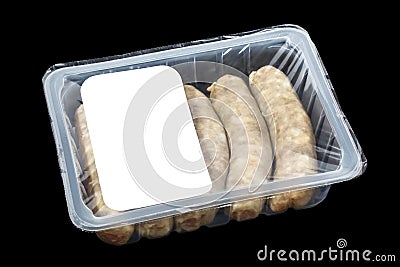 Kupaty (bratwursts) in modified atmosphere packaging (MAP) Stock Photo