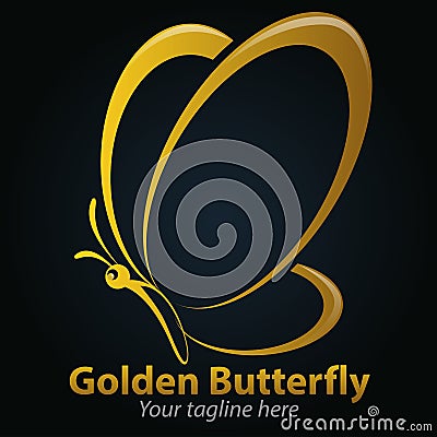 Golden butterfly Vector Illustration