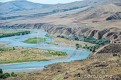 Kura River in Georgia Stock Photo