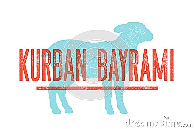 Kurban Bayrami. Lamb, sheep. Concept design of farm animals Vector Illustration