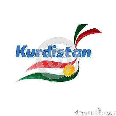 Wavy Kurdistan flag logo Stock Photo