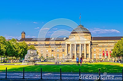 Kurhaus or cure house spa and casino building in Wiesbaden Editorial Stock Photo