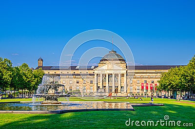 Kurhaus or cure house spa and casino building in Wiesbaden Editorial Stock Photo