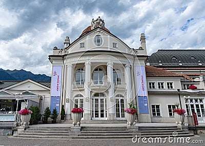 Kurhaus in Merano designed by architect Josef Czemy inaugurated in 1874 Editorial Stock Photo