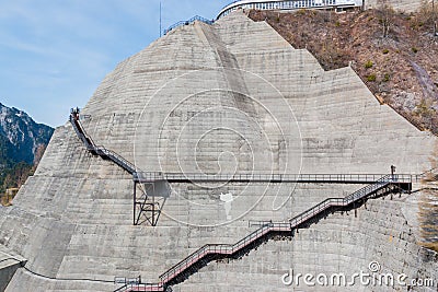 Kurobe dam at Tateyama Kurobe Alpine Route. Stock Photo