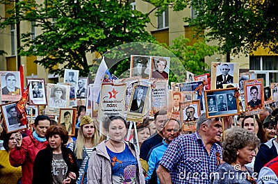 Kursk, Russia 09/05/2019: annual Victory Parade. Editorial Stock Photo