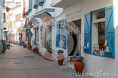 Trade touristic street in the centre of Kusadasi Editorial Stock Photo