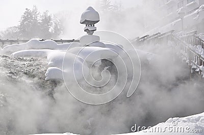 Kusatsu hot-spring japan Stock Photo