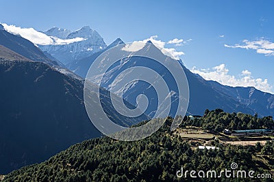 Kusum Khangkaru mountain peak in Everest region, Nepal Stock Photo